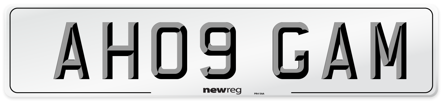 AH09 GAM Number Plate from New Reg